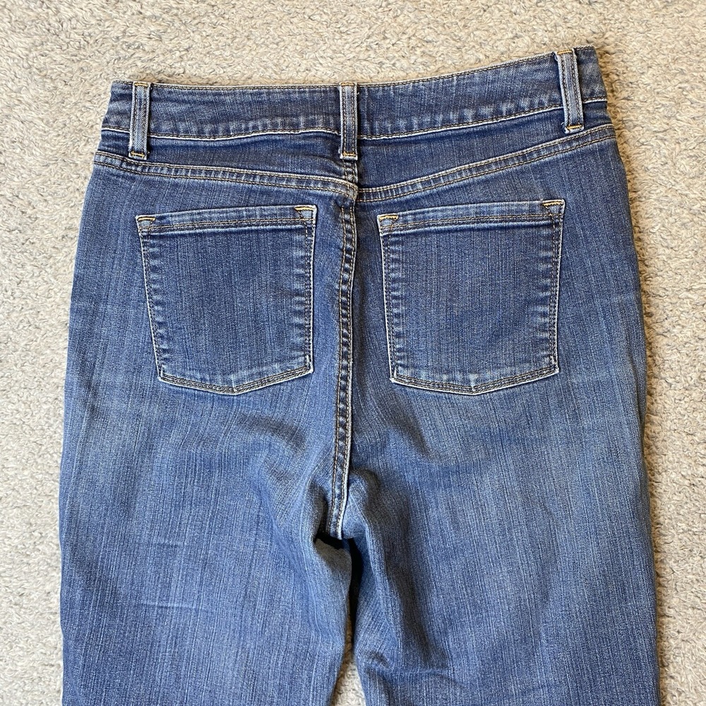 LL Bean Womens Classic Fit Boot Cut Jeans Size 8 MT Blue Stretch Country Cowgirl - Picture 14 of 16